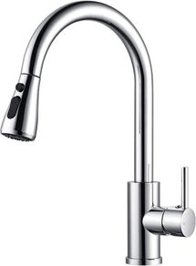 Kitchen Taps Mixer with Pull Out Spray, Pull Down Kitchen Sink Mixer Taps Faucet Monobloc Single Lever Bar Tap 1 Hole with High