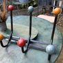 original 1960 s coat Hooks with coloured wooden balls Image 2