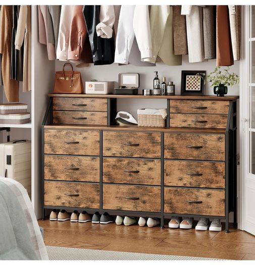 Dresser for Bedroom with 13 Drawers, 55 inch Wide Chest of Drawers