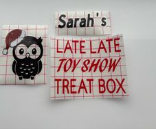 Late Late Toy Show Treat Box adhesive vinyl sticker