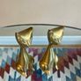 Pair of Mid Century Brass Siamese Cats, Vintage Figurines Image 6