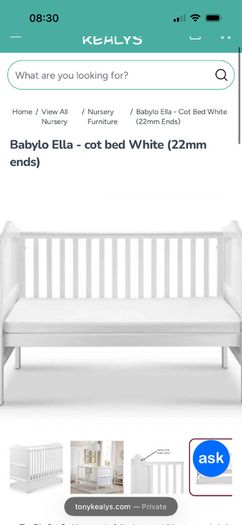 Babylo Ella cot bed - white