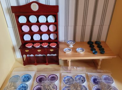 Dolls house tableware - plates, cutlery, glasses and more
