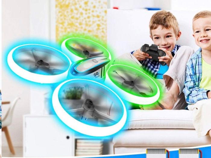 Drones for Kids,RC Drone with Altitude Hold and Headless Mode,Quadcopter with Blue & Green Lights,Propellers Full Protect and Double Batteries,Easy to fly Gift Toy for Boys and Girls (FREE POSTAGE)