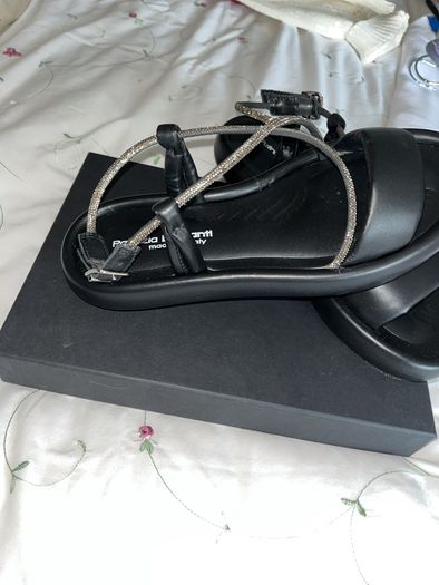 Black and silver sandals