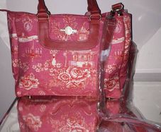Brand New Pip Studio Designer Pink/Red Patterned Handbag