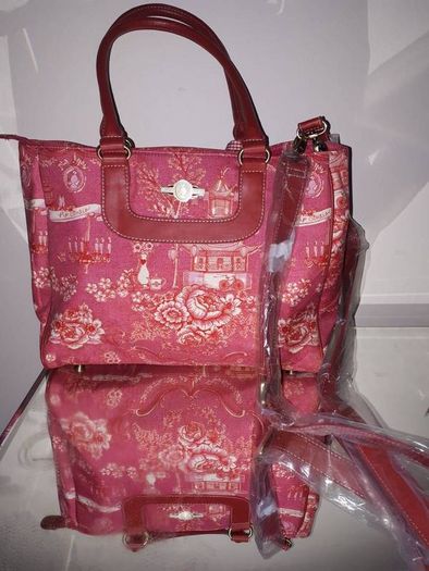 Brand New Pip Studio Designer Pink/Red Patterned Handbag