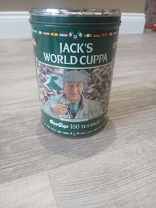 Jack Charlton world cuppa 1990 tea bag tin