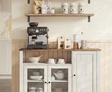 Vintage Sideboard Kitchen Cabinet Storage Cabinet (White)