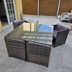 outdoor table and chair