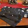 Samoon. FURTHER REDUCED.   Scarf In Black With White Polka Dots And A Littlle  Blue and Pink Also , With Decorative Pearls At The End Image 8