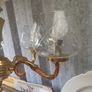 Brass ceiling light, five glass shades, heavy, D18 Image 3