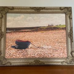 Vintage signed oil painting Millisle beach CO Down