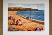 Print of an Oil Painting by Irish Artist Anna O'Hara | Ardmore Beach Landscape