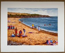 Print of an Oil Painting by Irish Artist Anna O'Hara | Ardmore Beach Landscape