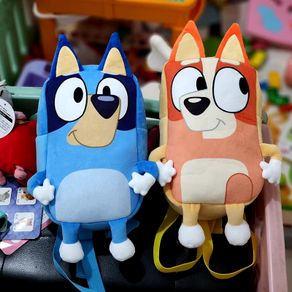 Bingo  Bluey Plush Backpack Family Cosplay Kindergarten Cartoon School Bag Bluebin Dog Backpack Kawaii Blue Backpack Child Gift