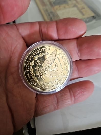 1896 Morgan-Style 100 Mills .999 Fine Gold Replica Coin  Novelty Collectible Comes in Capsule