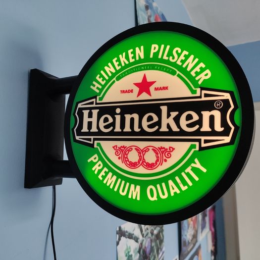 Heineken Inspired LED Light Box Wall Sign | Illuminated Bar Pub Man Cave Beer