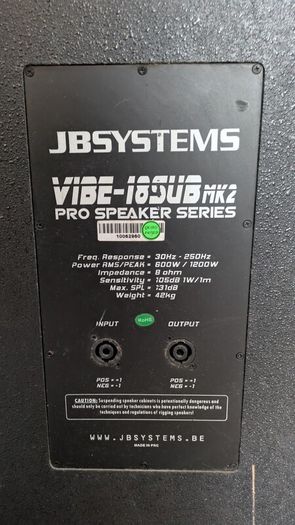 JB Systems Vibe 18" subwoofer