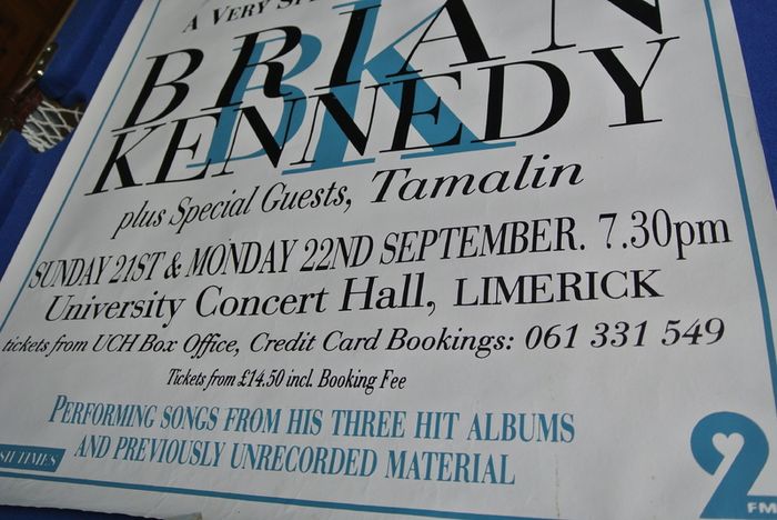Promotional Poster For Brian Kennedy Tour  Back In 1990's