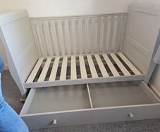 Cot Bed + Mattress x 2