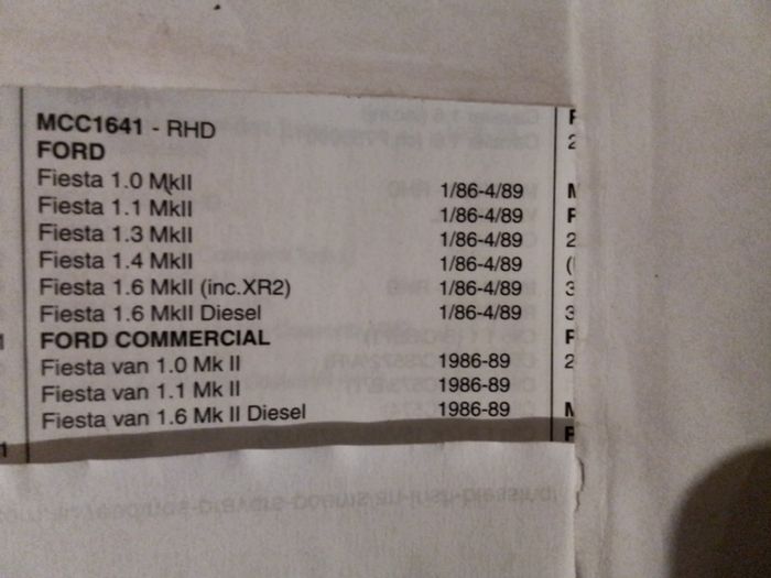 Ford Fiesta Mk2 Clutch Cable.