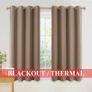 NEW SALE | Bedroom Blackout Curtains - Thermal Eyelet Short Kitchen Curtains Energy Saving Curtains for Living Room/Home Office, 2 PCs, W 46-inch x L 54-inch Image 2