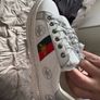 Fashion Design Superstar Silver White Golden Bee Embroidered Shoe Sneakers Sz 3.5uk Image 9