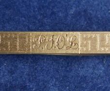 Vintage Aesthetic Tie Clip Gold English 9CT Front & Back Hallmarked Signed - 6,9g