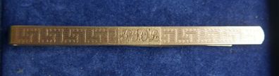 Vintage Aesthetic Tie Clip Gold English 9CT Front & Back Hallmarked Signed - 6,9g