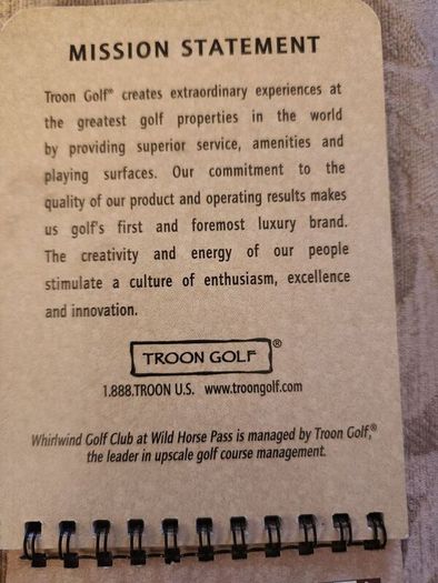 Golf Yardage Book X 2 . Whirlwind Golf Club At Horses Pass And Ocotillo Golf Resort Arizona.  Both In Very Good Condition.