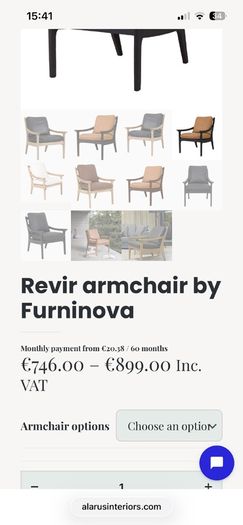 Leather wood Armchair