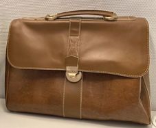 Stylish French Lancel Leather Briefcase Women's Bag