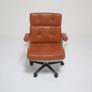 Vintage Tan Leather Swivel Office Chair Mondo by Karl-Erik Ekselius for JOC, 1960s. Image 5