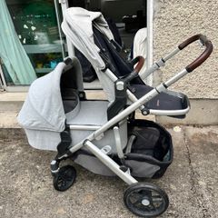 UPPAbaby Vista V2 Double Stroller Bundle: Main Seat, Bassinet, Rain Covers & Adapters