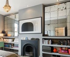 Oversized Distressed Tiled Mirror