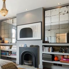 Oversized Distressed Tiled Mirror