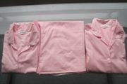 Pink Cotton/Polyester Pyjama Set with 2 Tops.