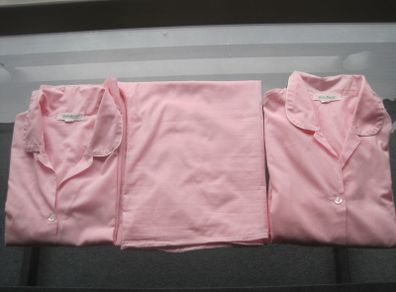 Pink Cotton/Polyester Pyjama Set with 2 Tops.
