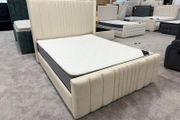 Indiana Panel Wingback Bed Frame With Mattress Opt