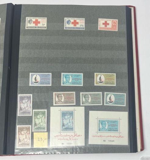 Collection: Thematic Red Cross, Malaria and For Young People stamps mainly used however some mint noted along with some miniature sheets on 28 pages