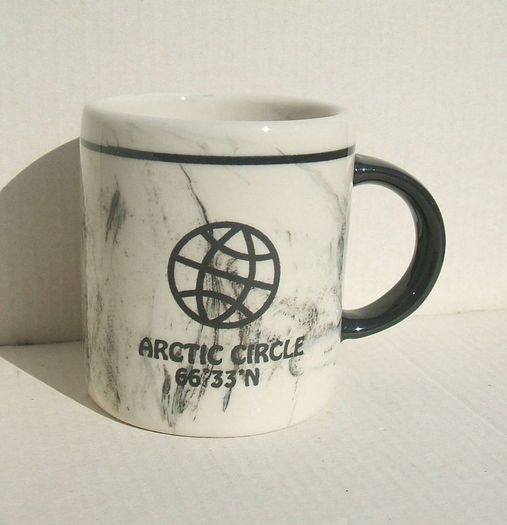 ARCTIC CIRCLE (63/33 N Norway) - a souvenir coffee mug from the Arctic Circle Centre in Norway (c.1990's)