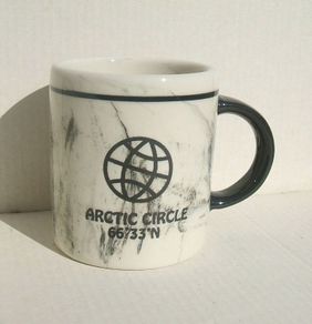 ARCTIC CIRCLE (63/33 N Norway) - a souvenir coffee mug from the Arctic Circle Centre in Norway (c.1990's)