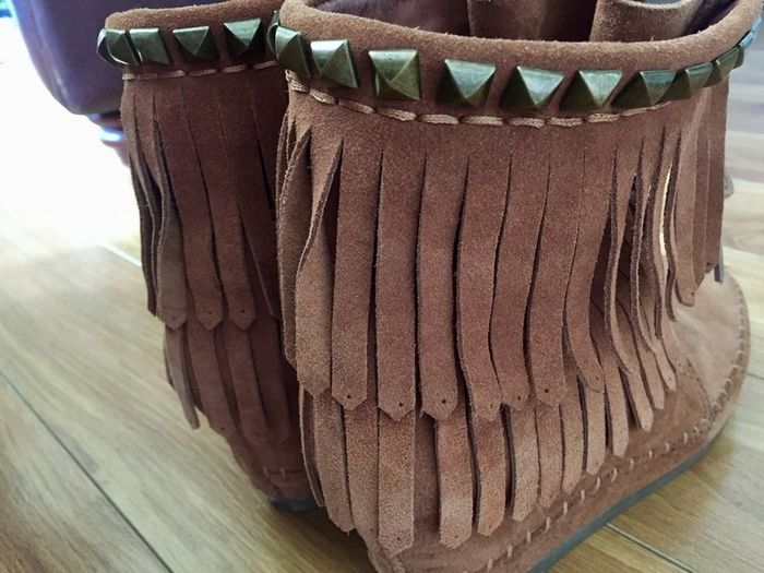 ASH suede wedge fringe shoes stud detail 6/39