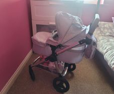 dolls pram/buggy and dolls playset