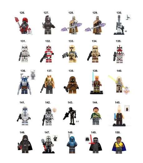 Star Wars Minifigures Collection Lego Compatible D-K