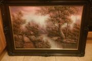 Large aryclic painting on canvas signed