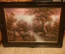 Large aryclic painting on canvas signed
