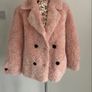 jacket Bnwt pink fluffy teddy style baloot brand size small double breasted jacket Image 3
