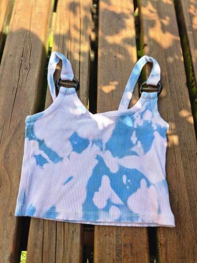 Topshop Tie-Dye Ring Strap Top, Size Small
